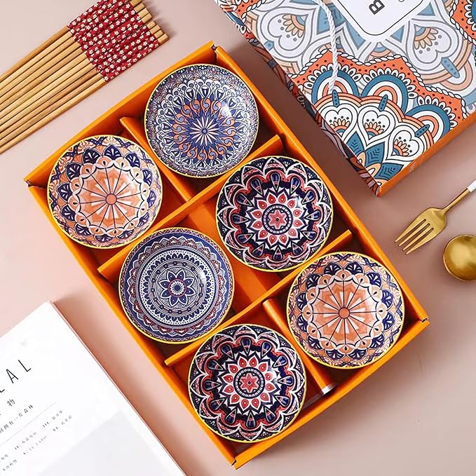 Premium Quality Multicolor Dessert Set – 6 Pieces.