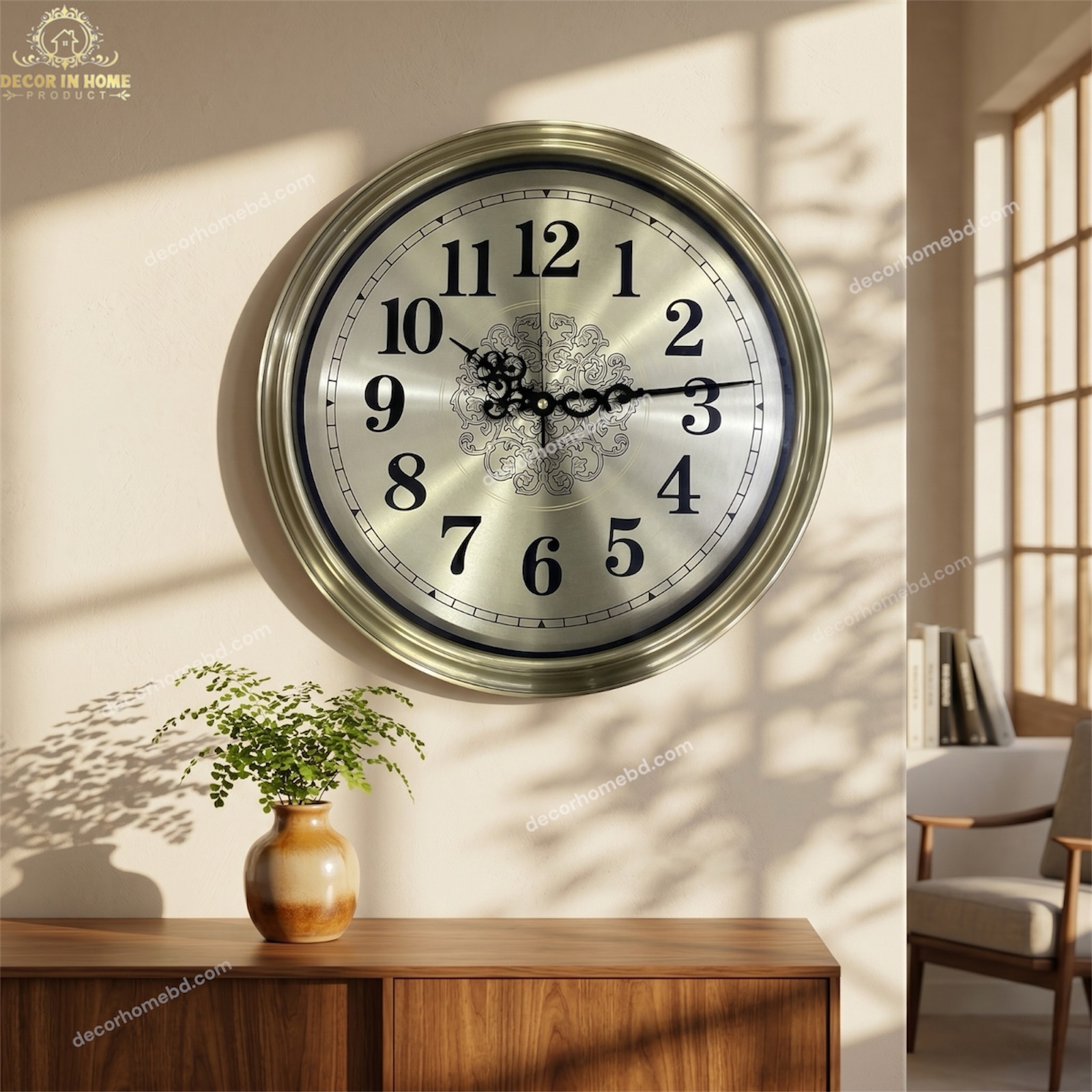 Golden Elegant Design Wall Clock, Wall Watch, Wall Decor for Home Office Decor and Gifts