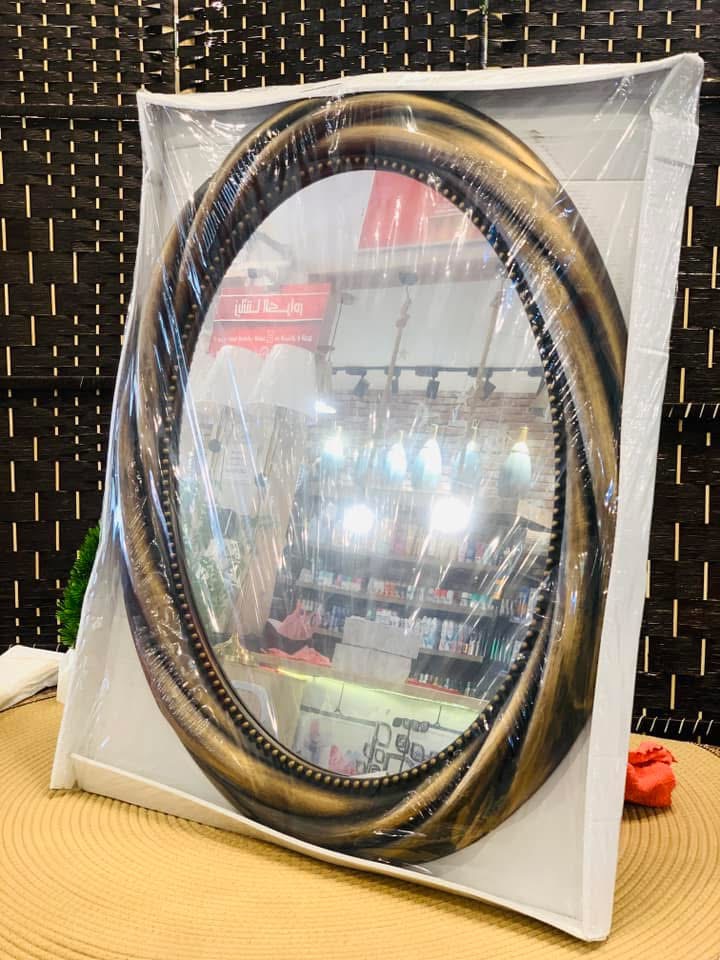 Antique Bronze Oval Wall Mirror with Beaded Frame | Luxury Home Decor